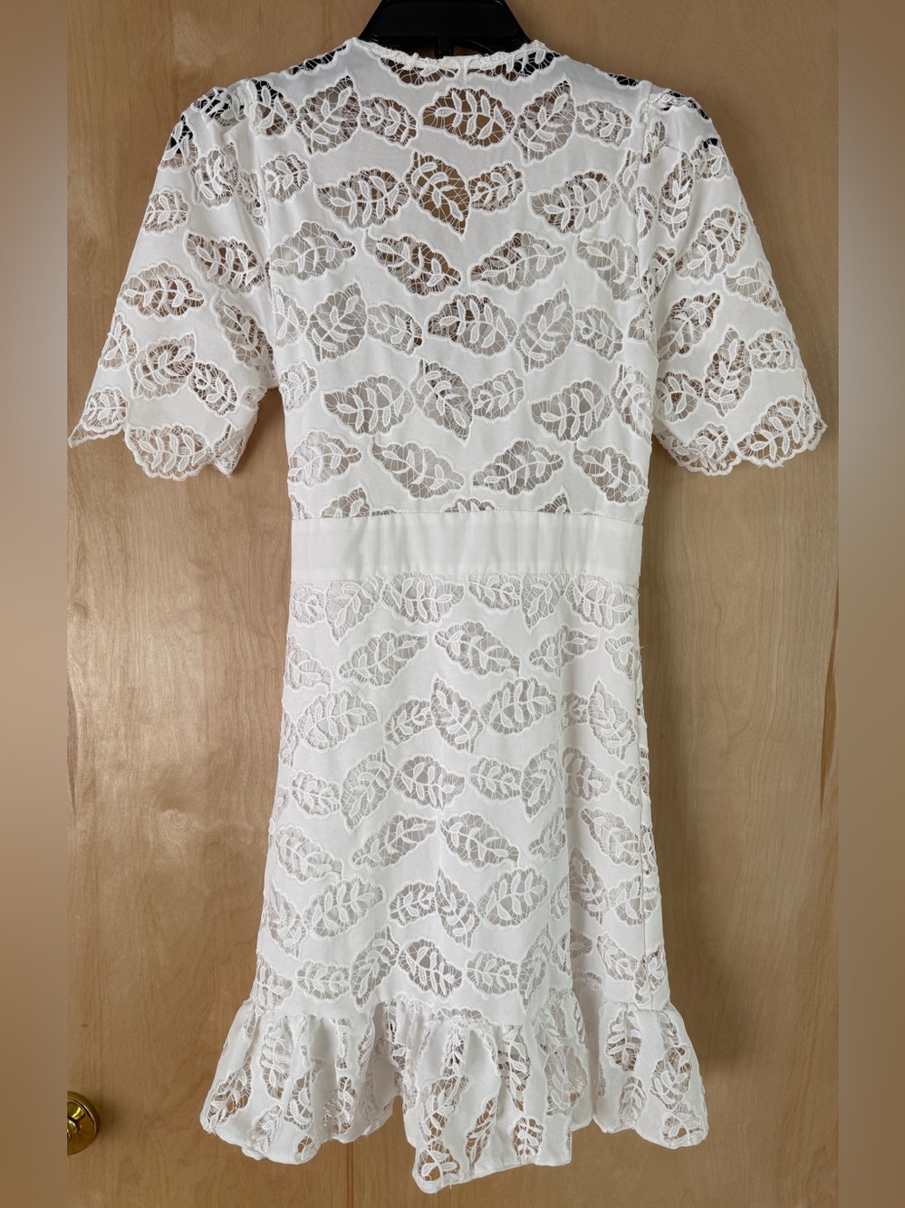 Sandro White Zalan Broderie Anglaise Lace Midi Dress V-Neck Boho Bridal T1 S - Picture 9 of 15